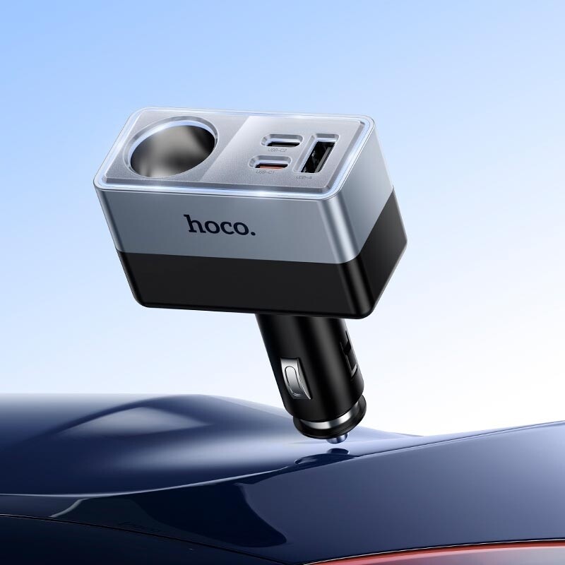 Автомобильное зарядное устройство Hoco Z65A с USB и Type-C до 165W (Z65A) - Зображення 6
