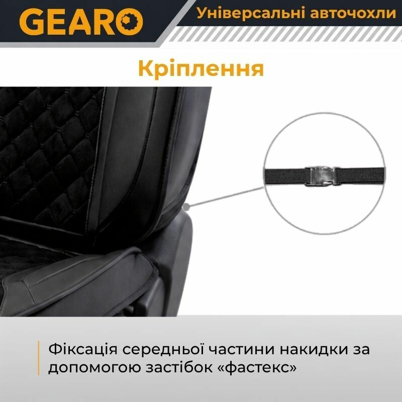 Накидки на передние сиденья Gearo Leather series (GE0730BK-F) - Зображення 3