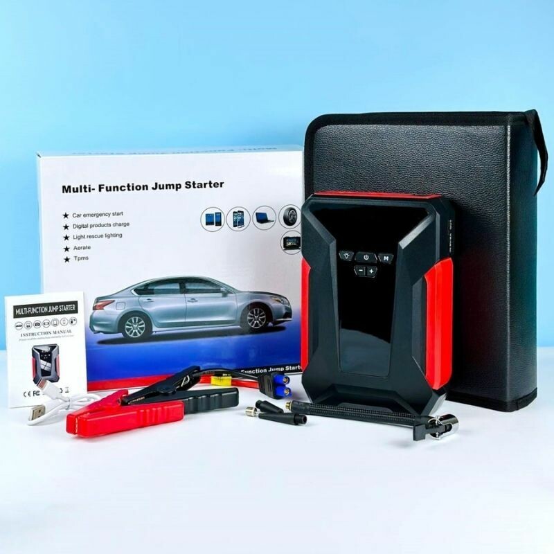 Бустер для авто Jump Starter J16 600-1800А 39800mAh с компрессором, Power Bank, LED-фонарём и USB + Type-C (J16) - Изображение 1