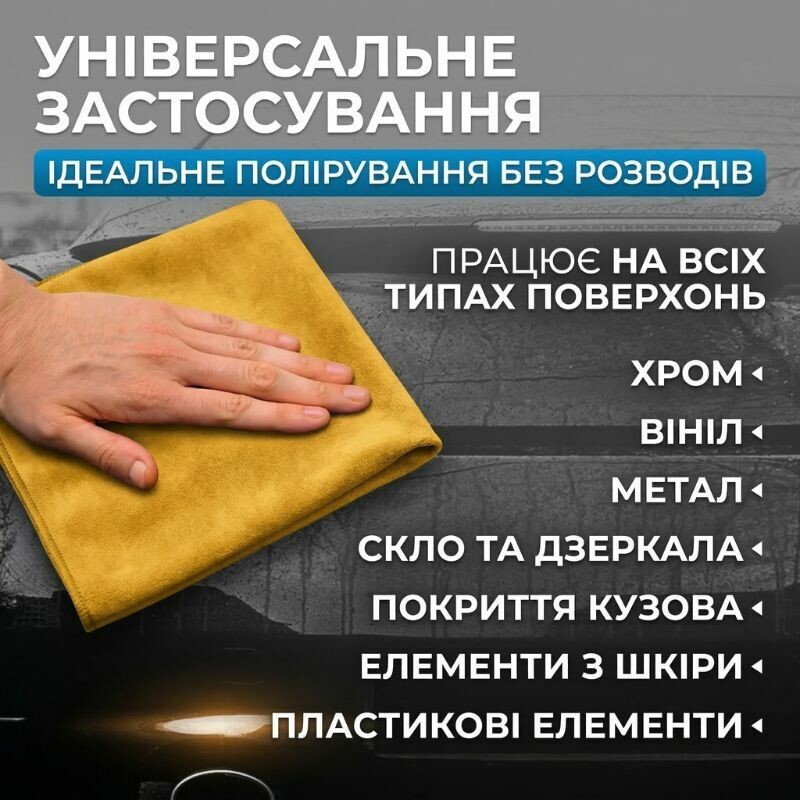 Набор салфеток 3 шт микрофибра 30×30см Gearo для авто разноцветные (GE0916) - Зображення 5