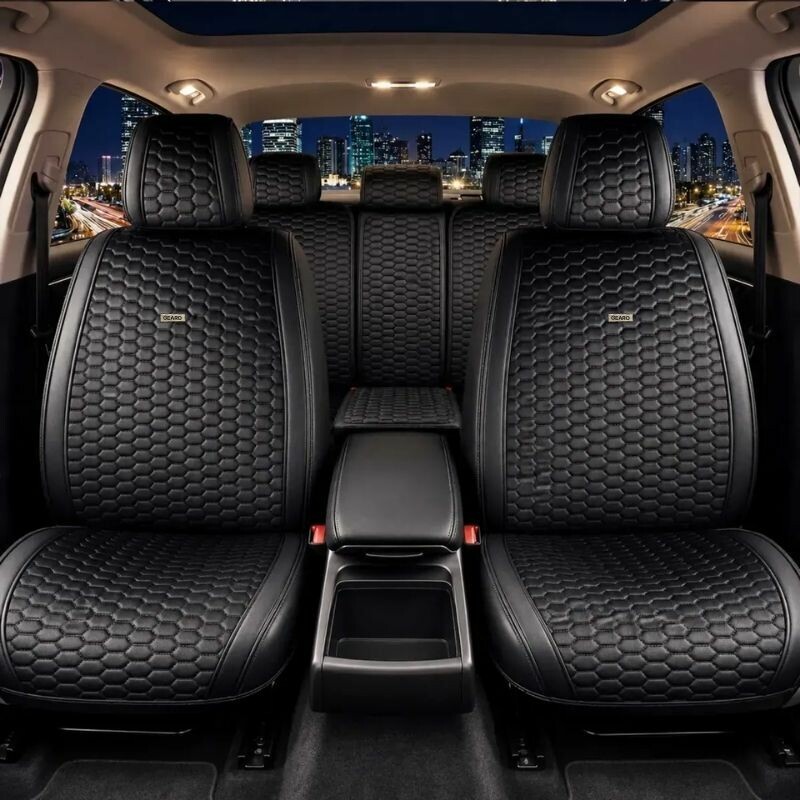 Накидки на сиденья комплект 11 шт экокожа и велюр Gearo Gran Lusso Prestige (GE0710BK-A) - Зображення 8