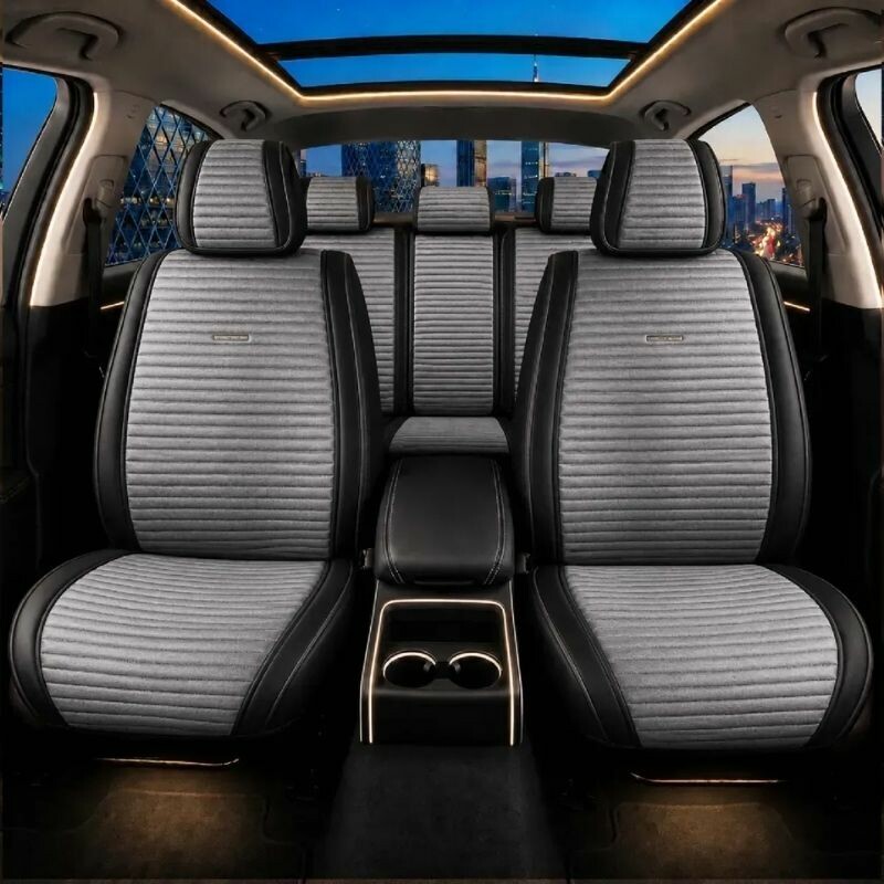 Накидки на сиденья комплект 11 шт Gearo Gran Lusso Eleganza (GE0711GY-A) - Изображение 8