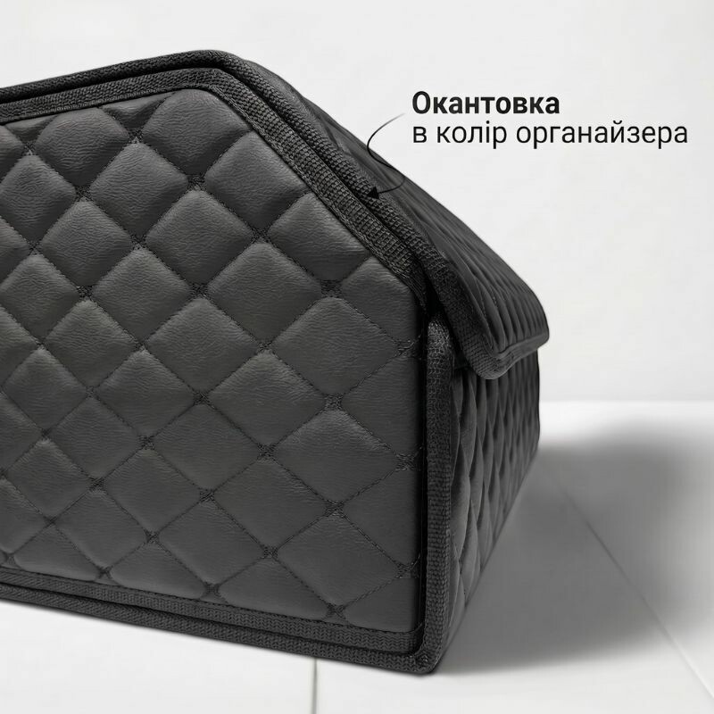 Органайзер в багажник автомобиля Gearo 1 отделение на липучке 34смХ32смХ30см черный (GE0801S) - Изображение 3