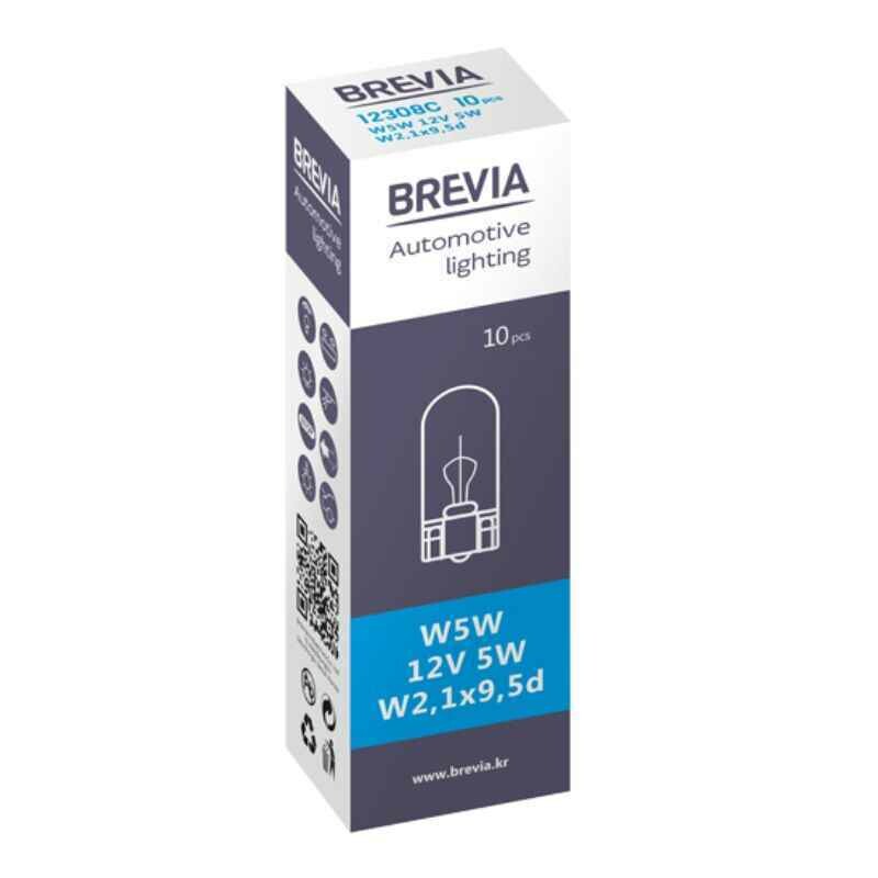 Галогенные автолампы Brevia W5W 12V набор 10 штук в упаковке (12308C) - Изображение 2