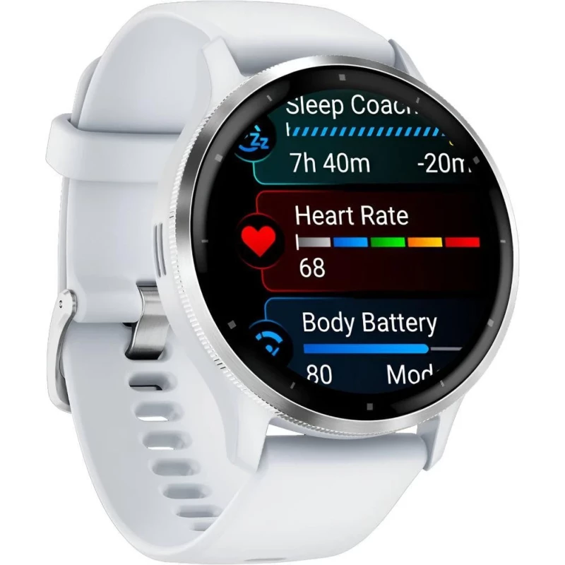 Garmin Venu 3 Silver Stainless Steel Bezel with Whitestone Case and Silicone Band (010-02784-00/50) - Зображення 2