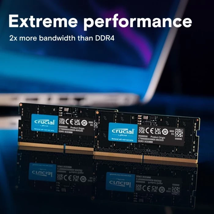 SoDIMM DDR5 64GB (2x32GB) 4800 MHz Micron (CT2K32G48C40S5) - Зображення 2