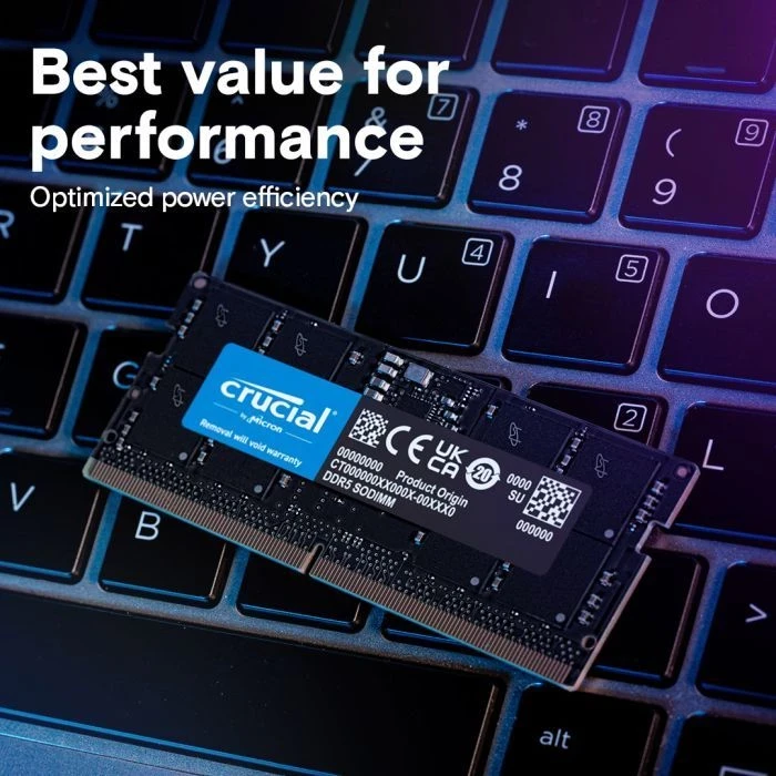 SoDIMM DDR5 64GB (2x32GB) 4800 MHz Micron (CT2K32G48C40S5) - Зображення 4
