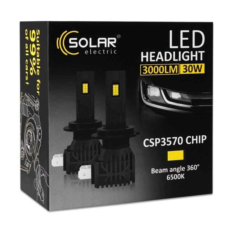 Автолампы LED H4 Solar 12V 24V 30W 3000Lm 6500K CSP3570 светодиодные 2шт для авто (8404S2) - Зображення 4