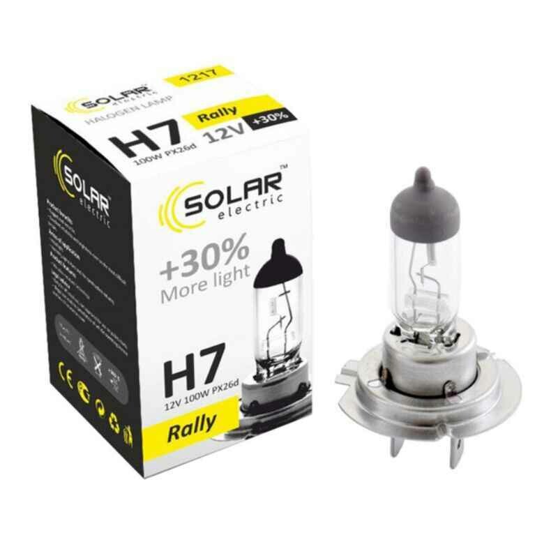 Галогеновая автолампа H7 Solar Rally 12V повышенная яркость на 30 процентов 1 штука (1217)