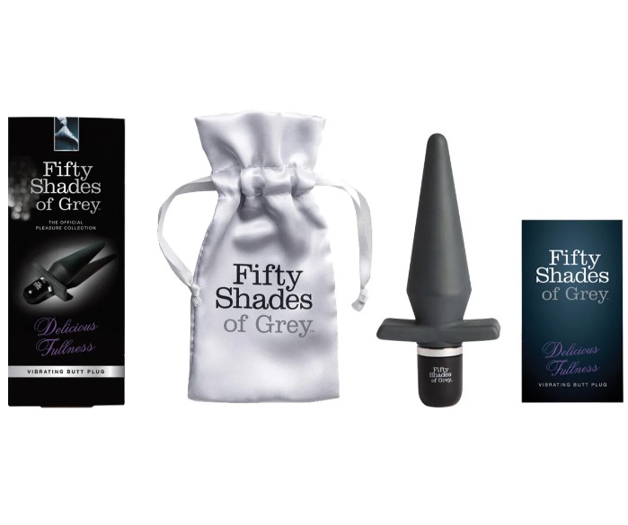 Анальна пробка з вібрацією Fifty Shades Of Grey Delicious Fullness, силіконова, чорна, 13.9 х 3.2 см - Зображення 2