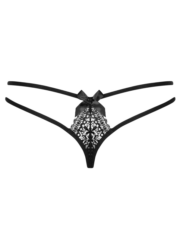 Трусики Obsessive Intensa мереживні, чорні, S-M - Зображення 7
