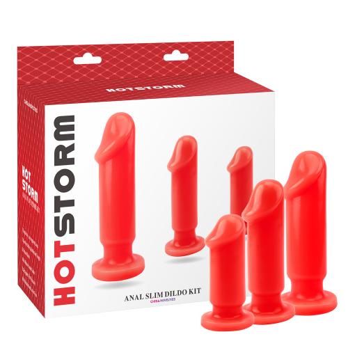 Анальна пробка Hot Storm, Червона, розмір M