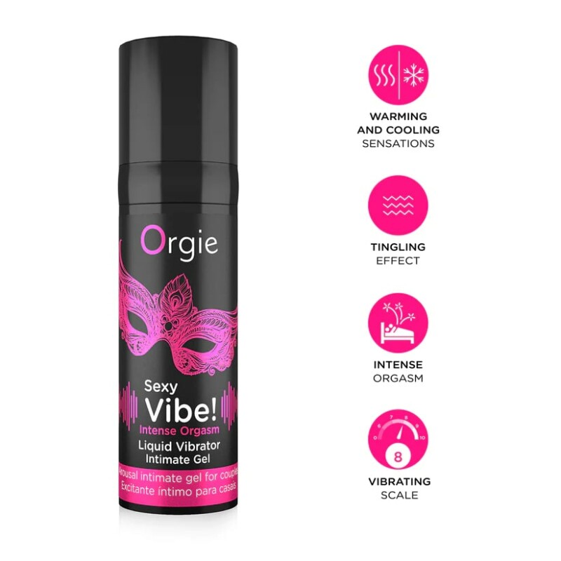 Рідкий вібратор для інтимних зон Orgie Sexy Vibe! Intense Orgasm посилення оргазму, 15 мл - Зображення 4