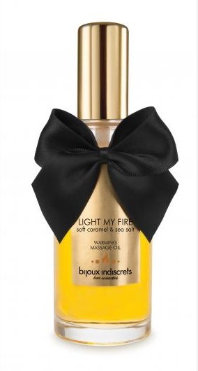Зігріваючий масажний гель для поцілунків Light My Fire від Bijoux Indiscrets, з ароматом і смаком карамелі та морської солі, на водній основі, 100 мл