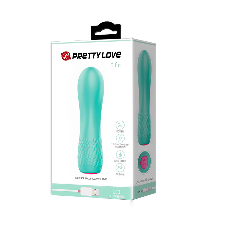 Мінівібратор Pretty Love Elfin силіконовий, м'ятний, 11.9 х 3 см - Зображення 8