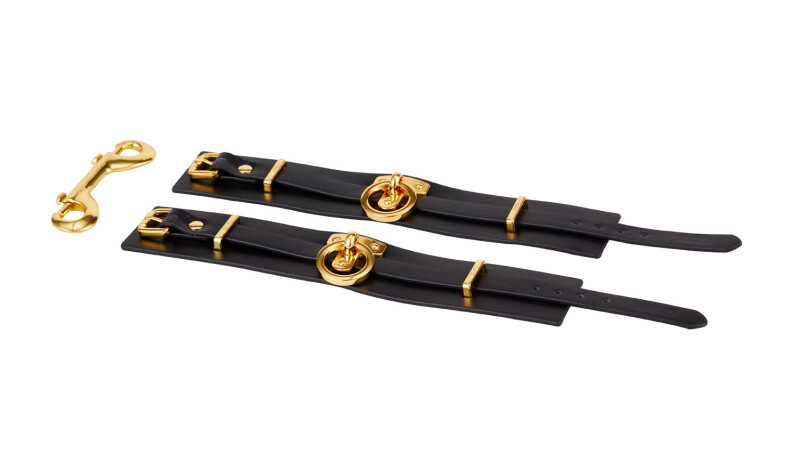 Наручники UPKO Handcuffs італійська шкіра, чорні, розмір L