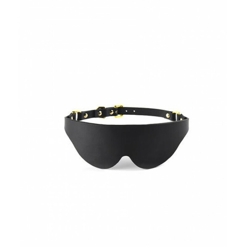 Маска на очі Blindfold UPKO з італійської шкіри, чорна - Зображення 1
