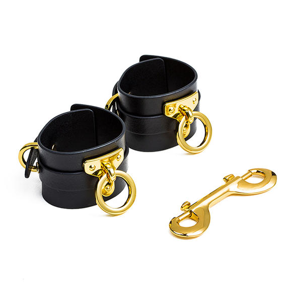 Наручники UPKO Handcuffs італійська шкіра, чорні - Зображення 5