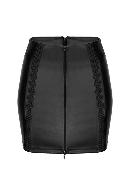 Спідниця з вінілу Noir Handmade з 2 блискавками, розмір L - Зображення 6