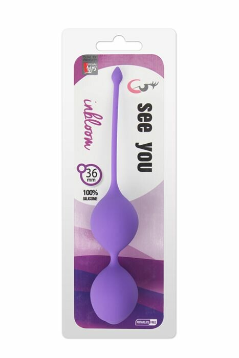 Вагінальні кульки DreamToys See You In Bloom фіолетові, 3.6 см - Зображення 1