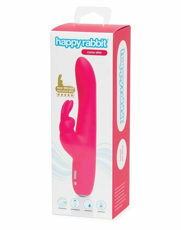 Вібратор-кролик Happy Rabbit Slimline плавний вигин Lovehoney - Зображення 1