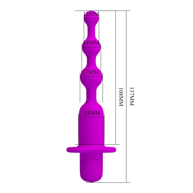 Анальна ялинка Pretty Love Hermosa з віббрацією, фіолетова, 13.7 х 2.1 см - Зображення 6