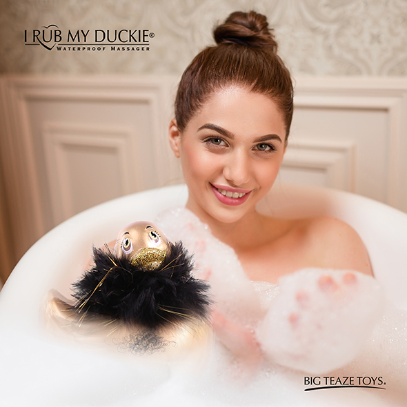Вібратор качечка I Rub My Duckie, золото - Зображення 6