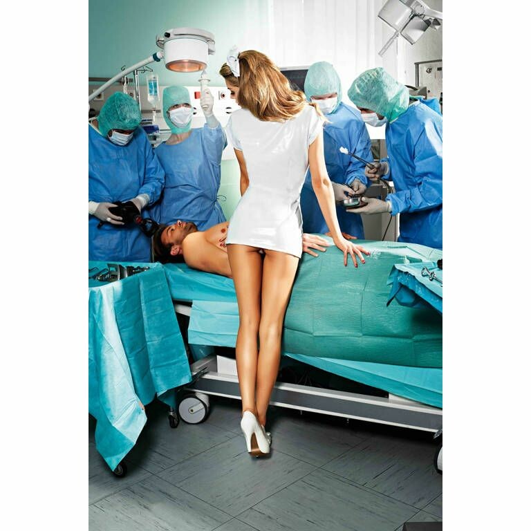 Еротичний костюм медсестри Baci Lingerie, OS, з чепчиком, білий - Зображення 6