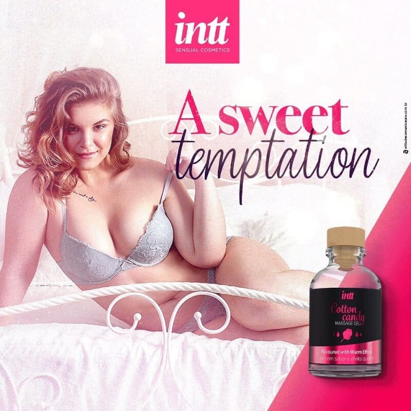 Масажний гель Intt Cotton Candy, 30 мл, з розігрівом для поцілунків зі смаком солодка вата - Зображення 6
