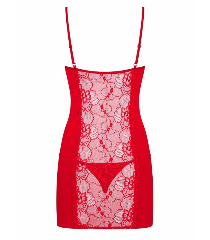 Комплект сорочка + трусики Heartina chemise L / XL Червоний - Зображення 8