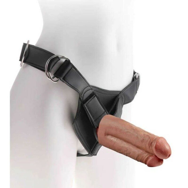 Страпон з подвійним фалоімітатором Pipedream Strap-On Harness With Dildo 7-Skin Colour 19.1 см діаметр-4,6 - Зображення 1