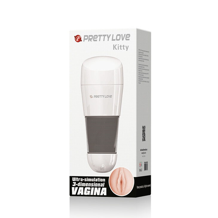 Мастурбатор-вагіна Pretty Love Kitty в колбі, бежевий, 20.5 х 8.4 см - Зображення 6