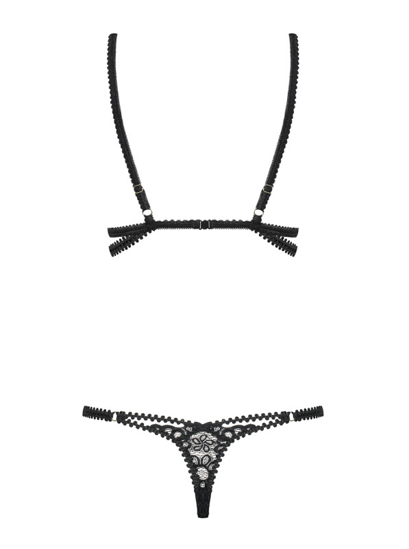 Боді напівпрозоре Obsessive Mixty з мереживом, чорне, L-XL - Зображення 7