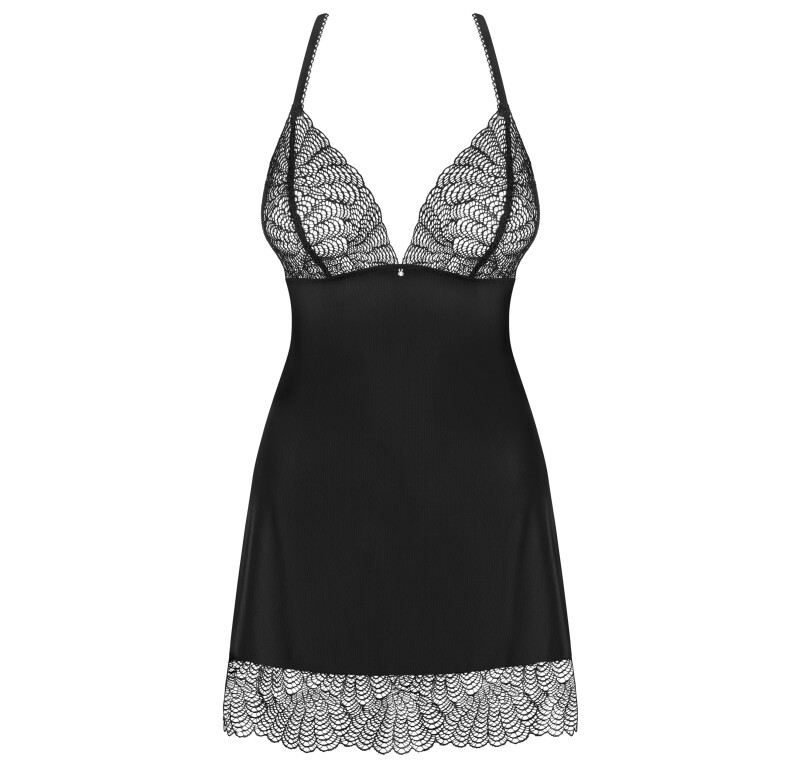 Еротична сорочка з мереживом L / XL, чорна - Зображення 7