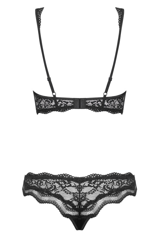 Комплект мереживний Obsessive Luvae чорний, розмір S/M - Зображення 7