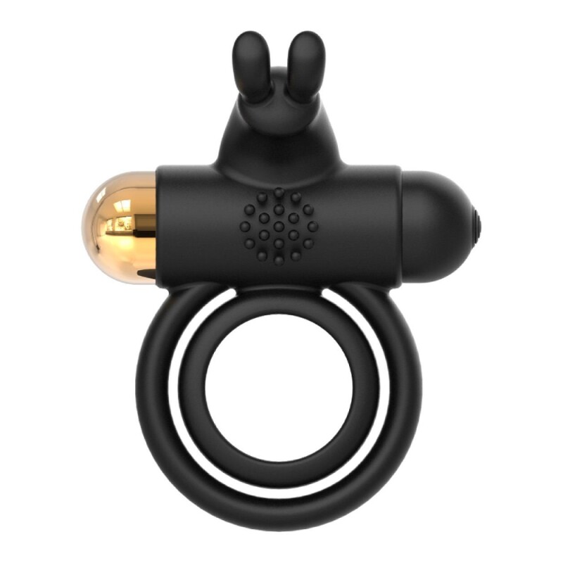 Ерекційне віброкільце Dream Toys Joel з вушками, чорне, 9 х 2.5 см - Зображення 4
