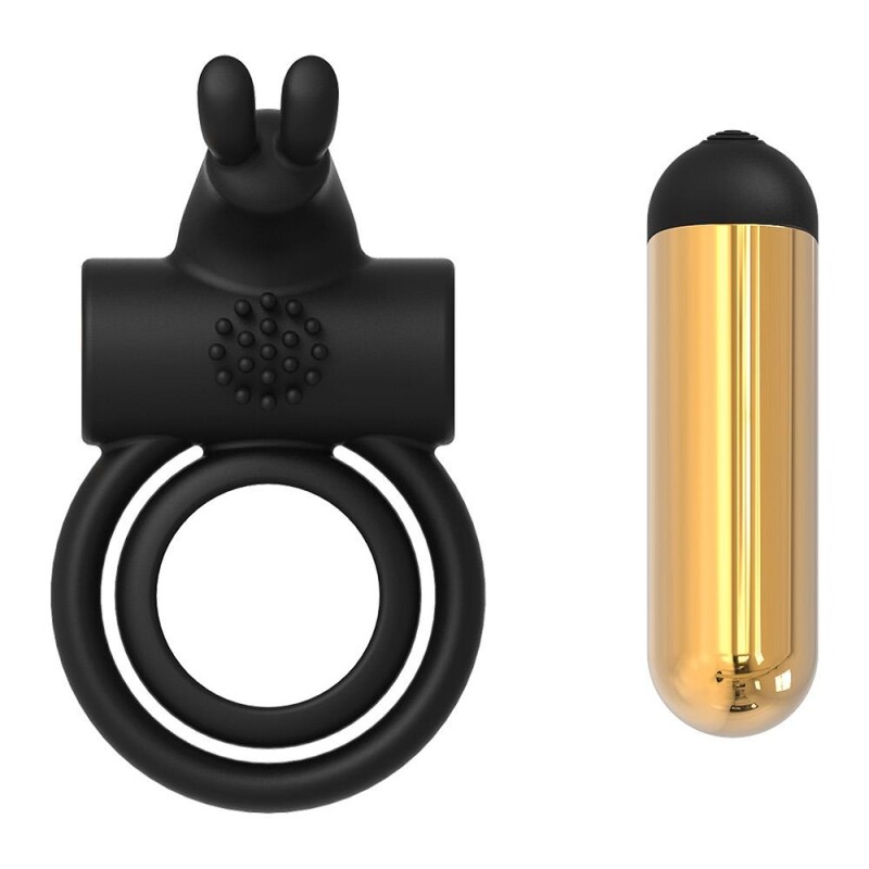 Ерекційне віброкільце Dream Toys Joel з вушками, чорне, 9 х 2.5 см - Зображення 9