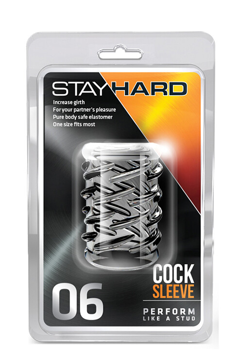 Насадка на пеніс відкрита Blush Stay Hard рельєфна, прозора, 5 х 3.3 см - Зображення 1