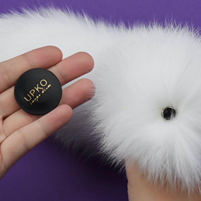 Хвіст на магнітній основі UPKO для Pet Play з лисячого хутра, білий - Зображення 2