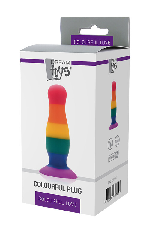 Анальна пробка Dream Toys Colourful Love на присці, 13 х 3.4 см - Зображення 1