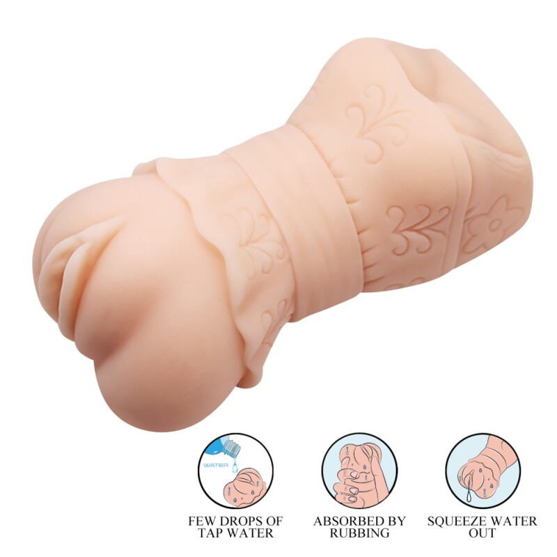 Мастурбатор-вагіна CRAZY BULL 3D Vagina реалістичний, бежевий, 13.5 х 7.1 см - Зображення 1