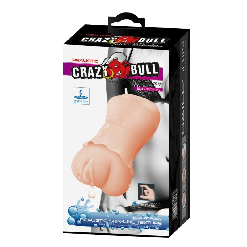 Мастурбатор-вагіна CRAZY BULL 3D Vagina реалістичний, бежевий, 13.5 х 7.1 см - Зображення 5