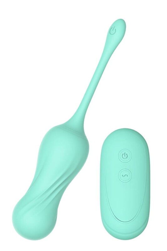 Вагінальні кульки з вібрацією на жорсткій зчіпці DreamToys м'ятні, 17.8 х 3 см - Зображення 2
