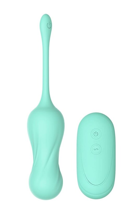 Вагінальні кульки з вібрацією на жорсткій зчіпці DreamToys м'ятні, 17.8 х 3 см - Зображення 1