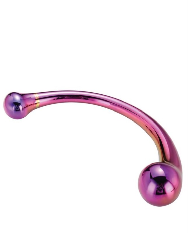 Фалоімітатор вигнутий Dream Toys Glamour Glass скляний, різнокольоровий, 17 х 3.3 см - Зображення 2