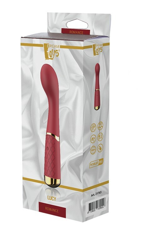 Вібратор для точки G Dream Toys Lucy вигнутий, бордовий, 19.5 х 3.2 см - Зображення 1