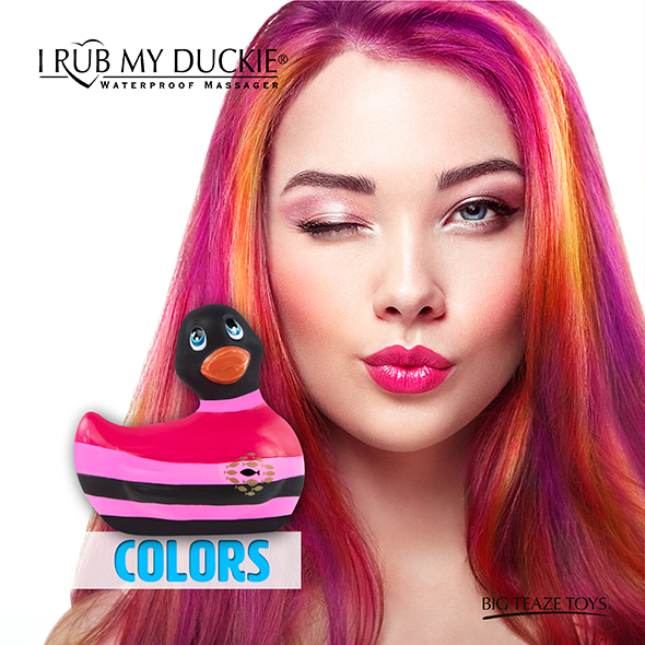 Каченя вібратор I Rub My Duckie смугаста, рожева - Зображення 7