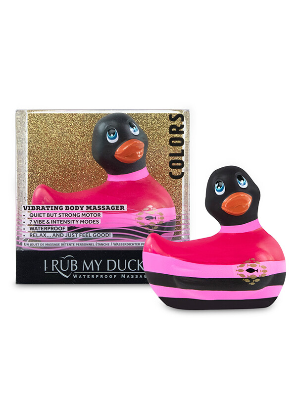 Каченя вібратор I Rub My Duckie смугаста, рожева - Зображення 3
