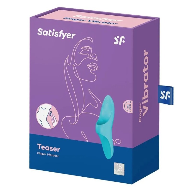 Вібратор на палець Satisfyer Teaser блакитний, 12 х 3.5 см - Зображення 1