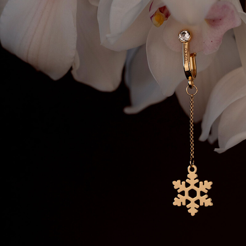 Прикраси для клітора та статевих губ UPKO Non-pierced Jewelry Snowflake у формі сніжинки з гірським кришталем, золоті - Зображення 3